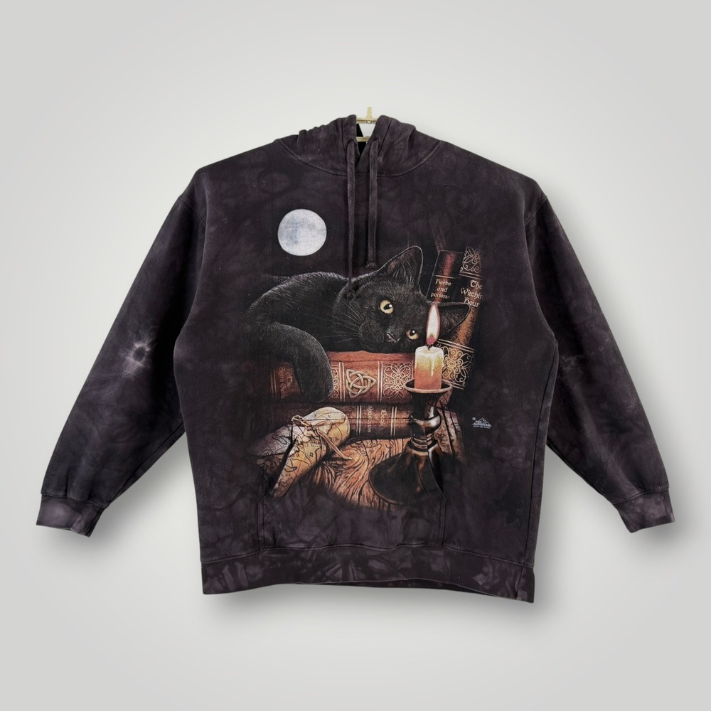 The Mountain Black Cat Witching Hour Hoodie Lisa Parker Tie Dye Mens Large